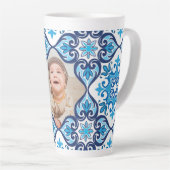 Tasse Latte Propre image, Azulejos bleus et blancs (Angle droit)