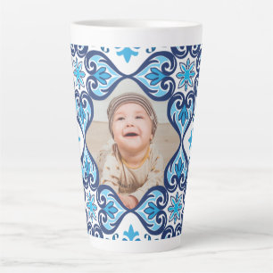 Tasse Latte Propre image, Azulejos bleus et blancs