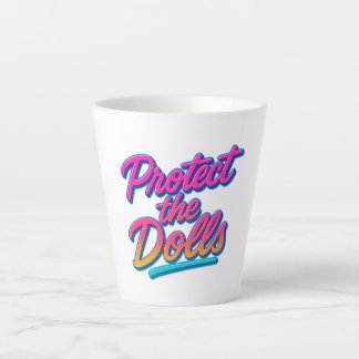 Tasse Latte Protect the Dolls Neon Retro Art