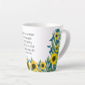 Tasse Latte Proverbes 31:25 Papillons chrétiens religieux (Angle droit)