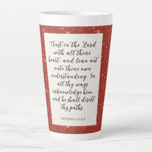 Tasse Latte Proverbes 3:5-6 KJV Bible Verbe Image