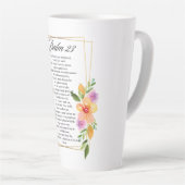 Tasse Latte Psaume 23 Ecriture de cadre floral géométrique (Angle droit)