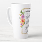 Tasse Latte Psaume 23 Ecriture de cadre floral géométrique (Angle gauche)