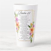 Tasse Latte Psaume 23 Ecriture de cadre floral géométrique (Devant)