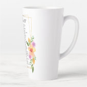Tasse Latte Psaume 23 Ecriture de cadre floral géométrique (Droite)