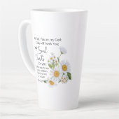 Tasse Latte Psaume 63:1 Écriture Bible Chamomile Fleurs (Angle gauche)