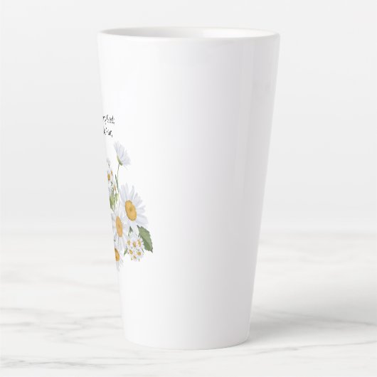 Tasse Latte Psaume 63:1 Écriture Bible Chamomile Fleurs (Devant)
