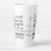 Tasse Latte Psaume 91 Protection des anges Écriture chrétienne (Devant)