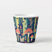 Tasse Latte Psycheldelic forest design (Devant)