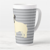 Tasse Latte Pug Gray Lined (Angle droit)