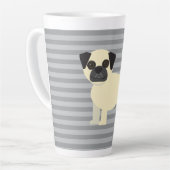 Tasse Latte Pug Gray Lined (Angle gauche)