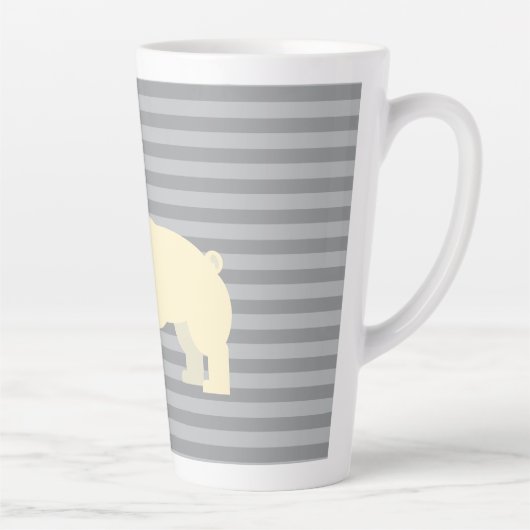 Tasse Latte Pug Gray Lined (Droite)