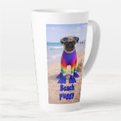 Tasse Latte Puggy de la plage (Angle droit)