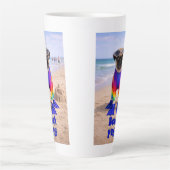 Tasse Latte Puggy de la plage (Devant)