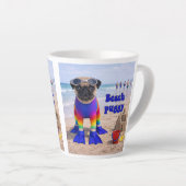 Tasse Latte Puggy de la plage (Angle droit)
