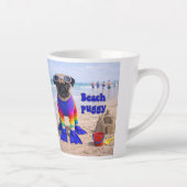 Tasse Latte Puggy de la plage (Droite)