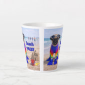 Tasse Latte Puggy de la plage (Devant)