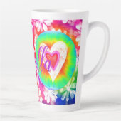 Tasse Latte Puissance des fleurs cardiaques personnalisable (Droite)