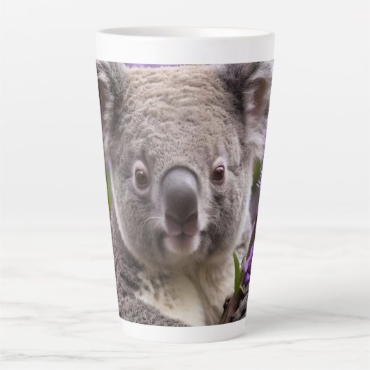 Tasse Latte Purple Jacaranda Koala Ours, (Devant)