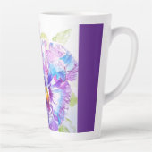 Tasse Latte Purple Pansy Flower Watercolor Womans Name Pansies (Droite)