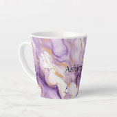 Tasse Latte Purple White Gold Abstract (Angle gauche)