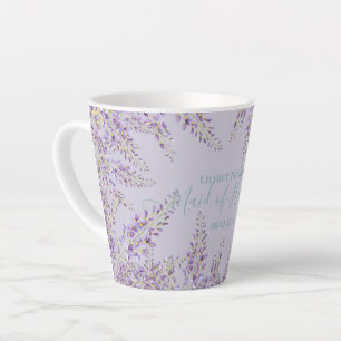 Tasse Latte Purple Wisteria Sage Floral Garden Mariage