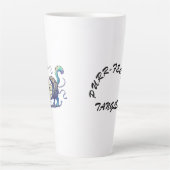 Tasse Latte Purr-fectly Tangled" T-Shirt - Whimsical Cat  (Devant)