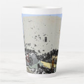 Tasse Latte Push Bike et Martello Tower Hythe Kent (Devant)