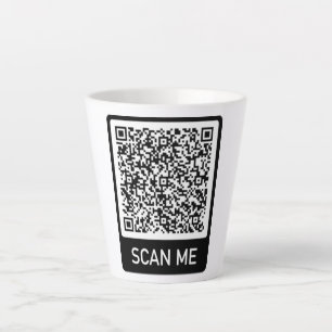Tasse Latte QR Code - Scan Me Professional Personnalisé Modern
