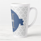 Tasse Latte Quatrefoil bleu personnalisé (Droite)