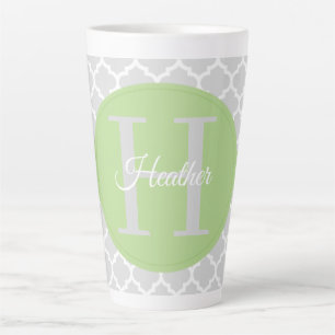 Tasse Latte Quatrefoil vert Bouge en latte personnalisée