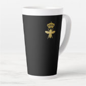 Tasse Latte ◦ QUEEN BEE Couronne d'or + latte noire (Angle droit)