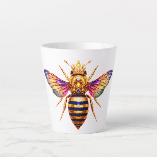 Tasse Latte Queen Bee With Crown (Devant)