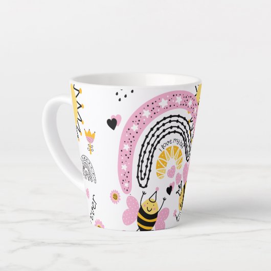 Tasse Latte Queen Bees Best Friends Forever Cute (Angle gauche)