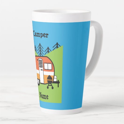 Tasse Latte Queen of the Camper - Funny Camping RV Caravan Doo (Angle droit)