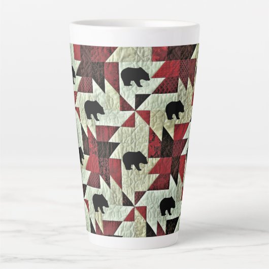 Tasse Latte Quilt d'ours noir (Devant)