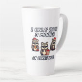 Tasse Latte Raccoon Je n'ai que 3 humeurs à Noël (Angle droit)