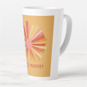 Tasse Latte "Radiate Positivity" Retro Sunburst Art | 70s Styl (Angle droit)