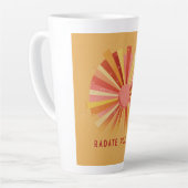 Tasse Latte "Radiate Positivity" Retro Sunburst Art | 70s Styl (Angle gauche)