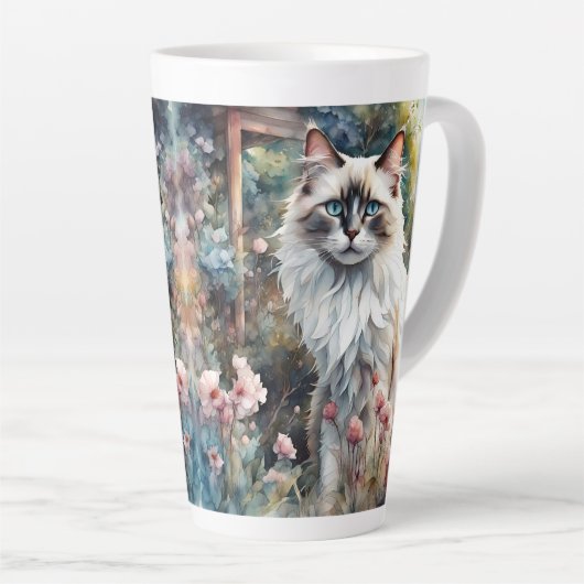 Tasse Latte Ragdoll Chat en anglais Garden (Angle droit)
