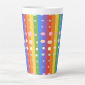 TASSE LATTE RAINBOW DOT SRIPES (Devant)