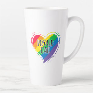 Tasse Latte Rainbow Heart Flag Fier papa LGBT Gay pride Mois