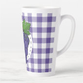 Tasse Latte Raisins sur Plaid violet blanc (Droite)