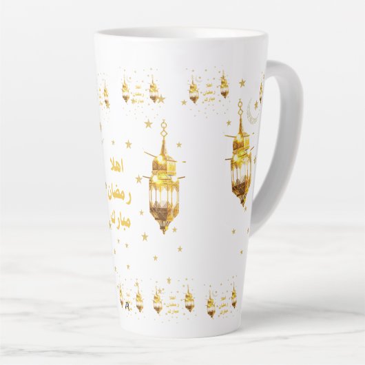 Tasse Latte Ramadan Mubarak (Angle droit)