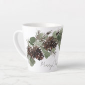 Tasse Latte Rameaux de Noël Cônes de pin (Angle gauche)