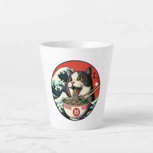 Tasse Latte Ramen de chat Art japonais Style vintage