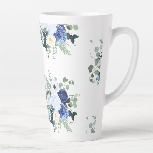 Tasse Latte Ranunculus Anemone Hydrangea Rose arrière - plan b (Droite)