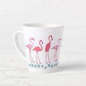Tasse Latte Rassemblement de Flamants roses et de poissons-Sta (Angle gauche)