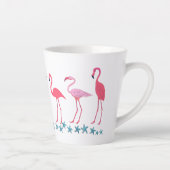 Tasse Latte Rassemblement de Flamants roses et de poissons-Sta (Droite)
