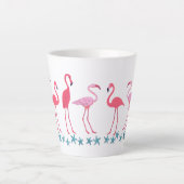 Tasse Latte Rassemblement de Flamants roses et de poissons-Sta (Devant)